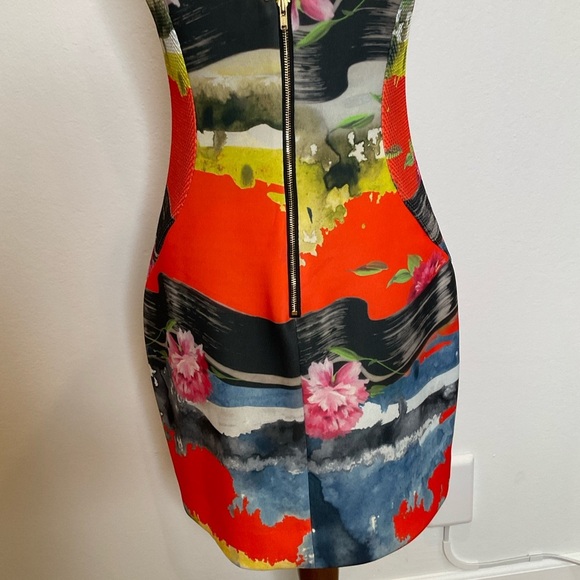 Milly Watercolor Print Sleeveless Mini Dress Size 6 - Picture 7 of 13